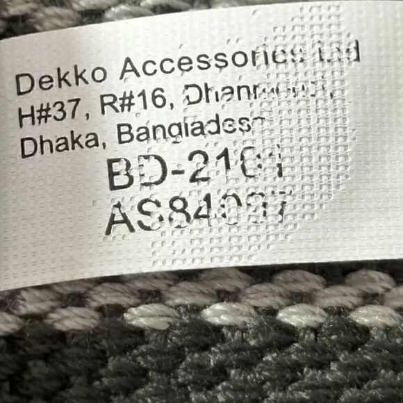 Army Green & Cream Canvas Striped Woven Double D Ring Belt - Picture 8 of 8